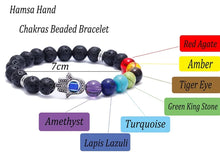 Load image into Gallery viewer, Chakras lava stone evil eye