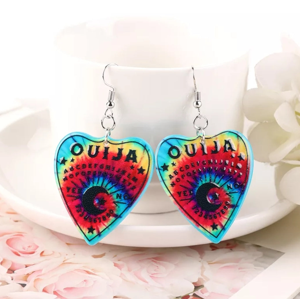 Tie-dye ouija earrings