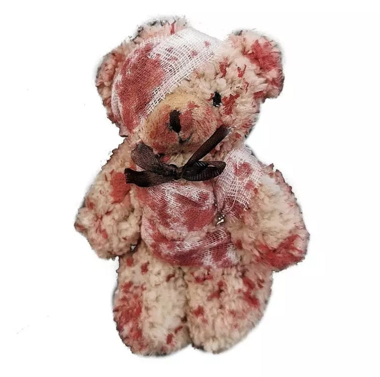 Bloody plush bear keychain