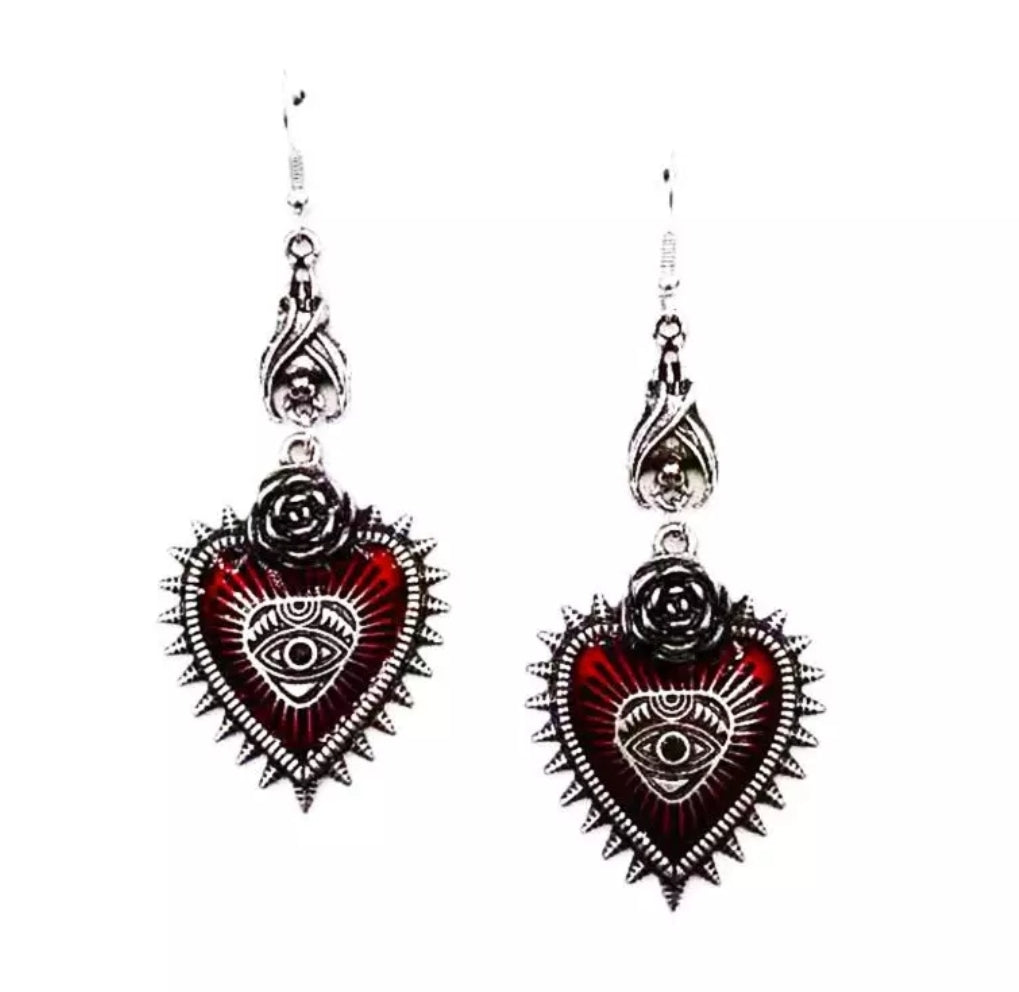 Gothic evil eye lolita earrings