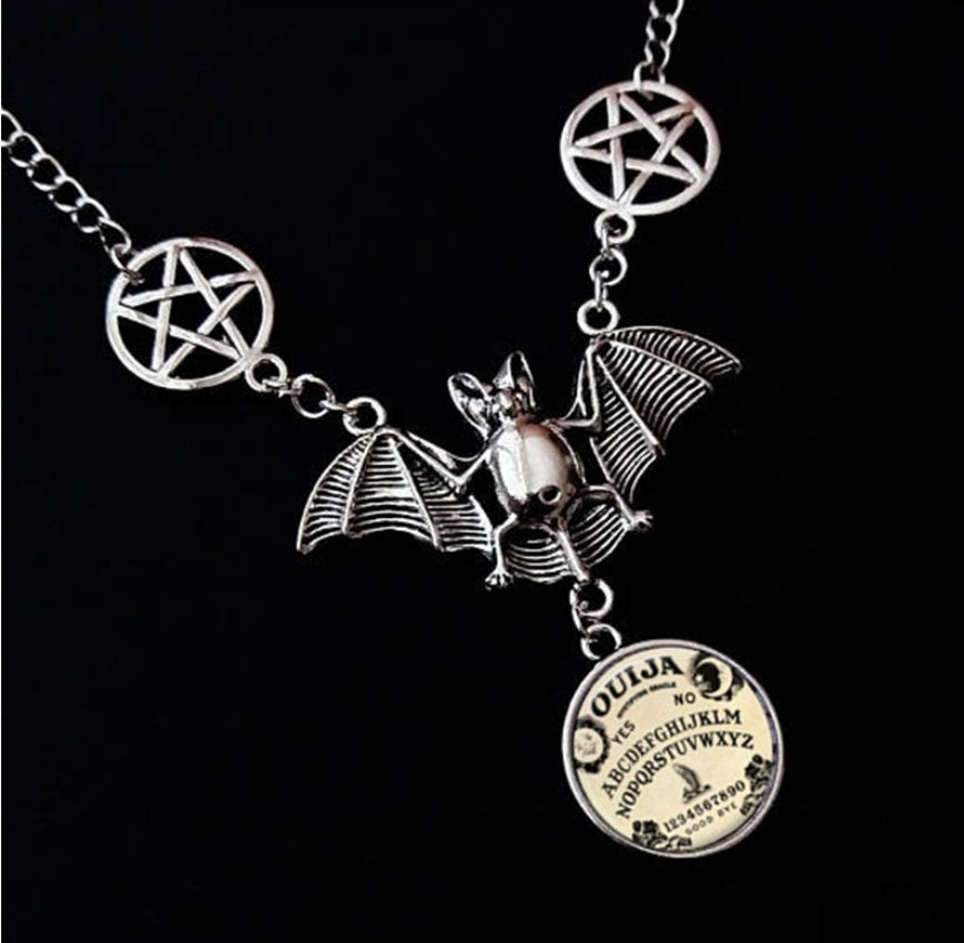 Ouija flying bat necklace