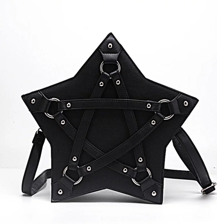 Pentagram purse - black/silver