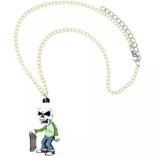 Load image into Gallery viewer, Skater skeleton necklace
