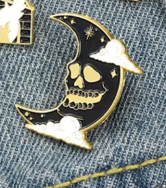 Moon skull pin
