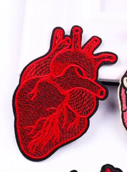 Red heart patch